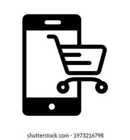 online shopping with smartphone icon
