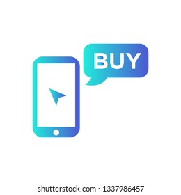 Online shopping with a smartphone - online shopping icon vector