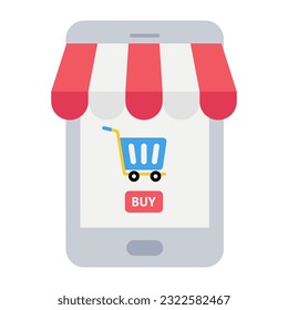Icono de smartphone de compras en línea. ilustración vectorial.