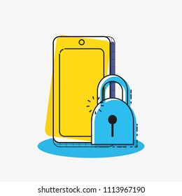 online shopping with smartphone pop art style