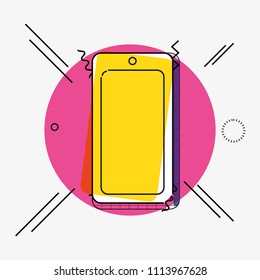 online shopping with smartphone pop art style