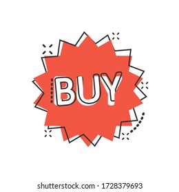 Online shopping star icon in comic style. Buy button cartoon vector illustration on white isolated background. E-commerce splash effect business concept.