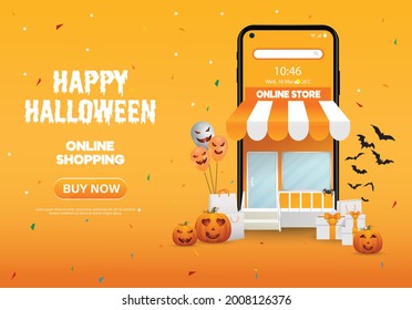 online shopping ,store concept background   for  Halloween 