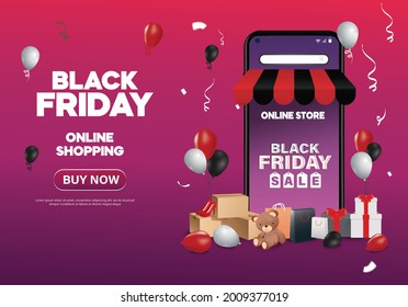 compras en línea, fondo de concepto de tienda   para Black Friday