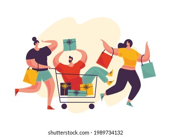 Online shopping and online store concept. online shop and online order concept. Flat vector illustration design.
