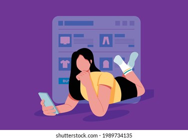 Online shopping and online store concept. online shop and online order concept. Flat vector illustration design.