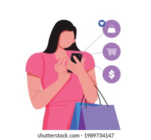 Online shopping and online store concept. online shop and online order concept. Flat vector illustration design.