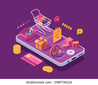 Online shopping and online store concept. online shop and online order concept. Flat vector illustration design.