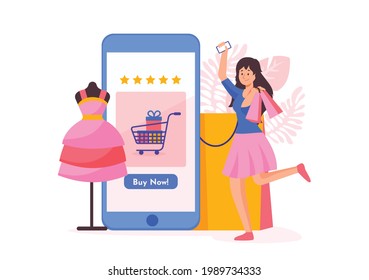 Online shopping and online store concept. Online shop and online order concept. Flat vector illustration design.