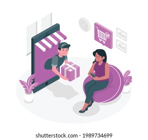 Online shopping and online store concept. Online shop and online order concept. Flat vector illustration design.