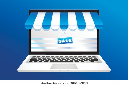 Online shopping and online store concept. Online shop and online order concept. Flat vector illustration design.