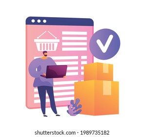 Online shopping and online store concept. Online shop and online order concept. Flat vector illustration design.