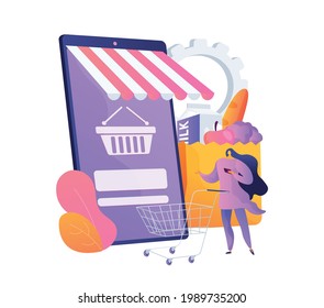 Online shopping and online store concept. Online shop and online order concept. Flat vector illustration design.