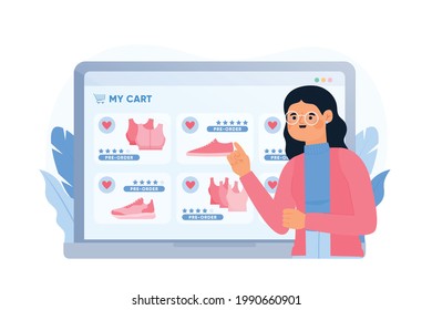 Online shopping and online store concept. Online shop and online order concept. Flat vector illustration design.