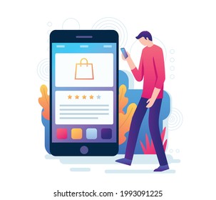 Online shopping and online store concept. Online shop and online order concept. Flat vector illustration design.