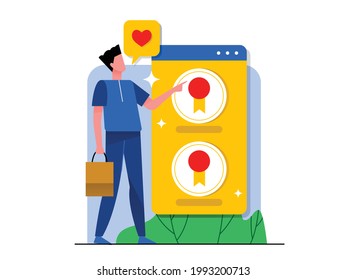 Online shopping and online store concept. Online shop and online order concept. Flat vector illustration design.