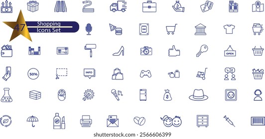 Online shopping, store, delivery, promotion and shopping cart symbol. 