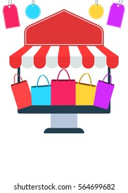 Online shopping store flyer or poster layout