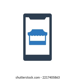 Online Shopping Store Icon Sign Symbol