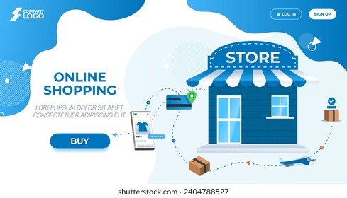 Online Shopping Store Landing Page Premium Vector