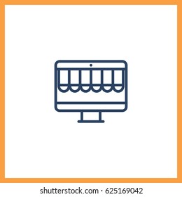Online shopping store. Store and monitor vector