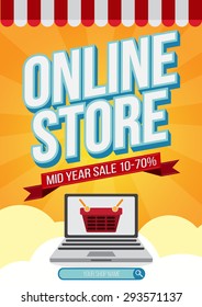 online shopping store vector illustration modern flat design style