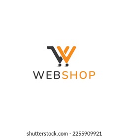 Online shopping store, w e store initial  letter logo