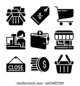 Online Shopping symbol - Ecommerce Icon Set - Vector Illustration