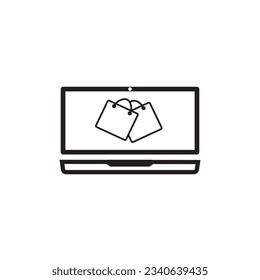Online shopping symbol vector icon shopping cart icon editable stroke, sign, symbol outline line button isolated on white
