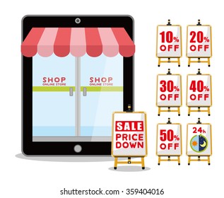 Online shopping tablet.