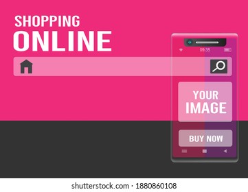 Online-Shopping-Vorlage in Smartphone-App, Design des digitalen Marketingkonzepts, Vektordesign