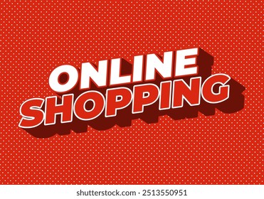 Online shopping. Text effect design in 3D style with modern colors