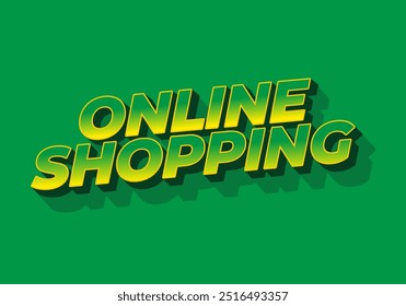 Compras en línea. Diseño de efecto de texto en estilo 3D con colores modernos