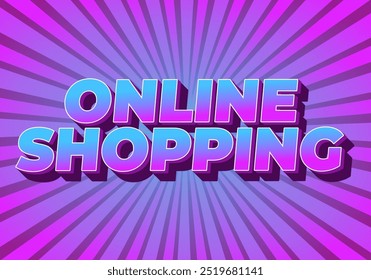 Online shopping. Text effect design in 3D style with modern colors