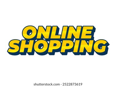 Online shopping. Text effect design in 3D style with modern colors