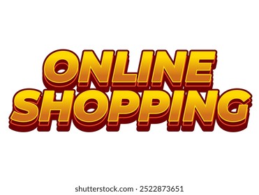 Compras en línea. Diseño de efecto de texto en estilo 3D con colores modernos