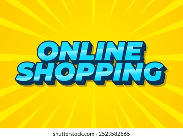 Online shopping. Text effect design in 3D style with modern colors