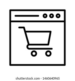 online shopping thin line vector icon