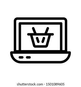 online shopping thin line vector icon