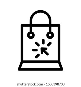 online shopping thin line vector icon