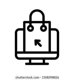 online shopping thin line vector icon