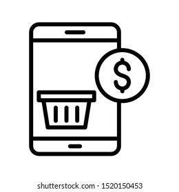 online shopping thin line vector icon