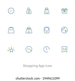 Online Shopping - thin linear vector icon set. The set contains icons such as Shopping