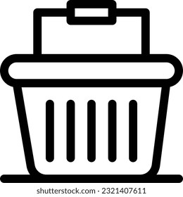 online shopping tie basket  line icon for download