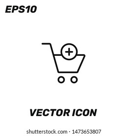 Online shopping trolley vector icon illustration. Premium quality.