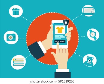 Online shopping using mobile application - e-commerce market
