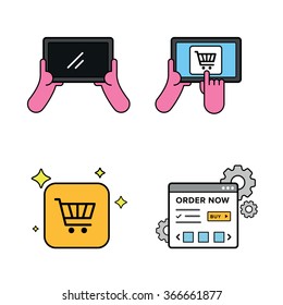 Online shopping using a tablet device