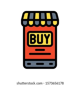 Online shopping vector, Black friday related filled design icon