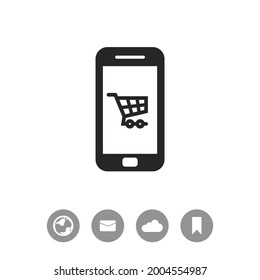 Online shopping vector black simple icon