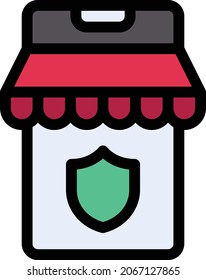 online shopping vector color line icon 